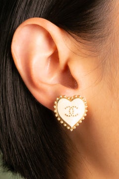 Chanel heart earrings by Karl Lagerfeld Spring 2007