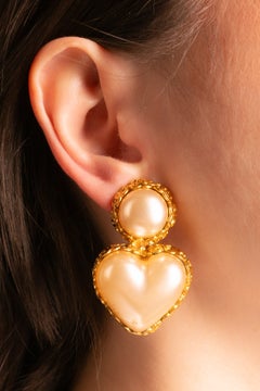 Chanel 'heart' earrings by Karl Lagerfeld Summer 1992