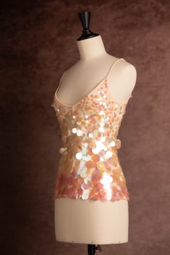 Top con lentejuelas de Mugler, diseñado por Thierry Mugler, de alrededor del año 2000