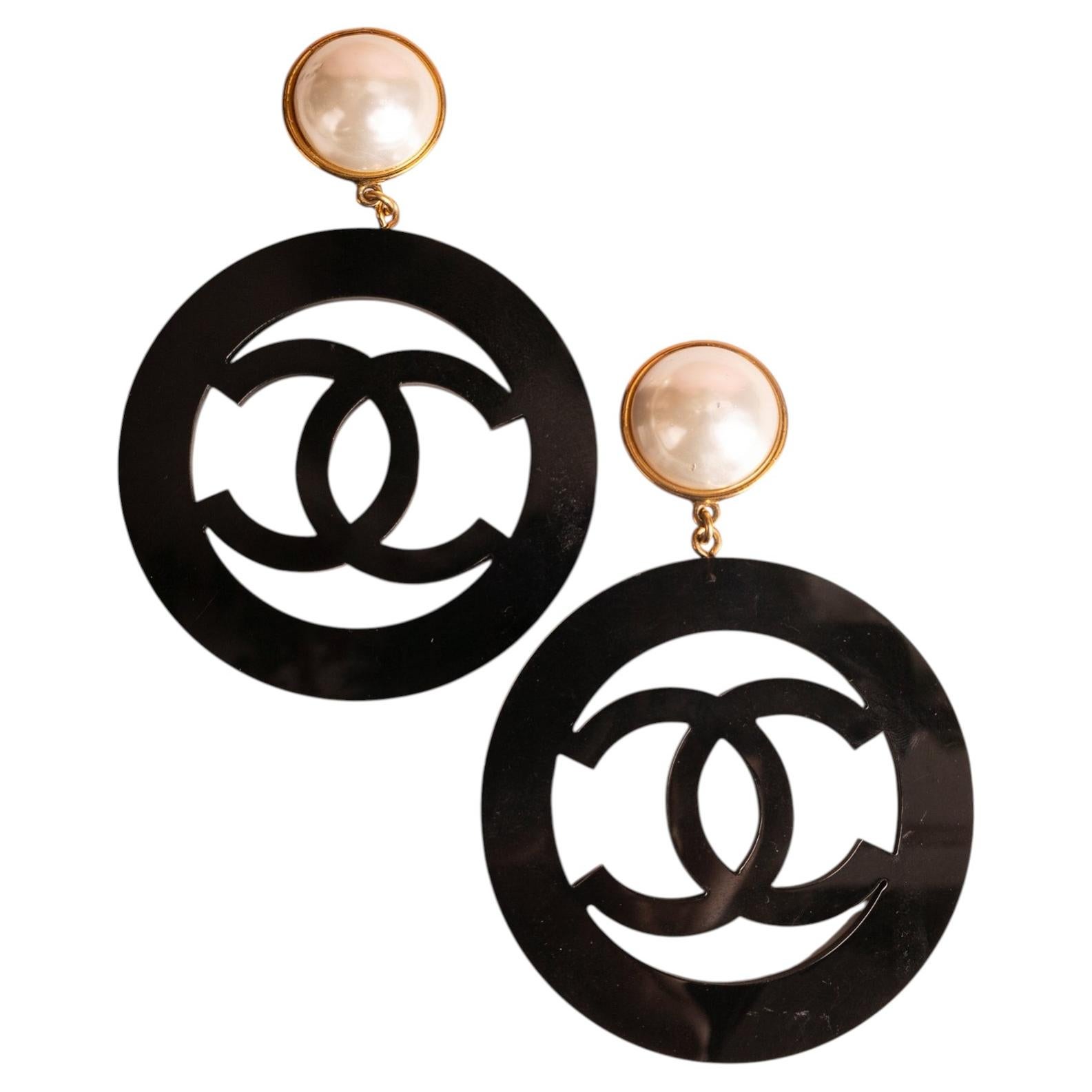Chanel earrings by Karl Lagerfeld Spring 1992 For Sale