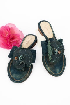 Chanel denim sandals