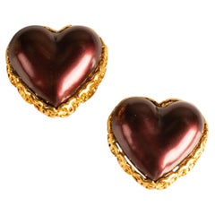 Chanel heart earrings by Karl Lagerfeld Spring 1992