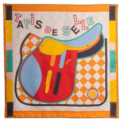 Hermes foulard/scarf dual-sdied 'tapis de selle' by Annie Faivre 2023