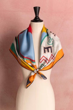 Hermes foulard/scarf dual-sdied 'tapis de selle' by Annie Faivre 2023