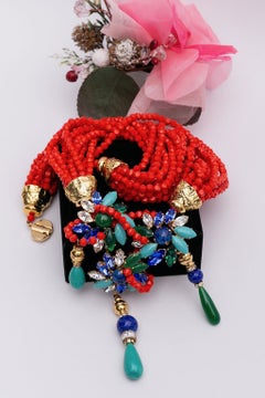 Yves Saint Laurent beaded and rhinestones necklace (Attributed to)