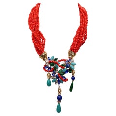Yves Saint Laurent beaded and rhinestones necklace (Attributed to)