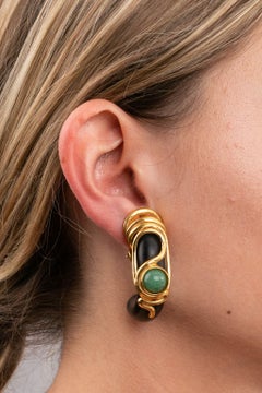 Wooden ethnic earrings