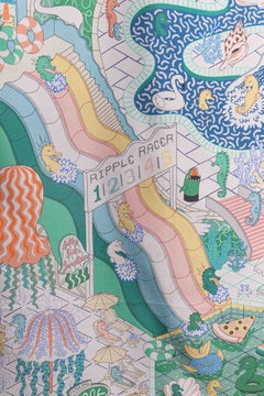 Hermès "Splash Park" Reversible Scarf by Jacqueline Colley 2024