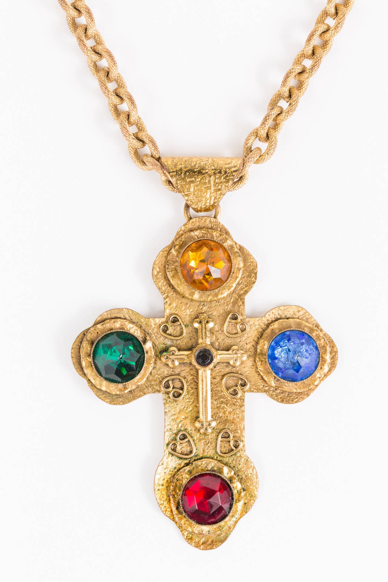 Neo-Romantic Vintage Cross Pendant by Henry In Excellent Condition In Palm Desert, CA
