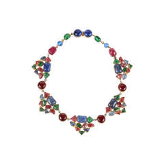 Beautiful & Colorful Gripoix Necklace attributed to Chanel 1
