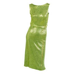 Norman Norell for Traina-Norell Chartreuse Sequin Mermaid Dress 4