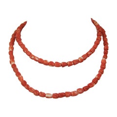 1950s Coral Beaded Necklace Retro 