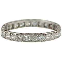 1920s Diamond Bead Set Eternity Band in Platinum