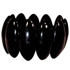 Antique Whitby Jet Expansion Bracelet