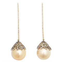 Golden Pearl Starfish Lollipop Earrings