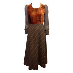 Junya Watanabe Brown and Rust Dress