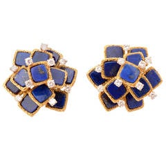 Lapis Diamond Earrings