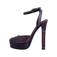 Gucci Purple and Red Snakeskin Platform Heels