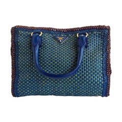 Prada Green and Blue Woven Limited Edition Purse