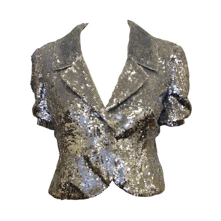 Valentino Silver Sequin Jacket