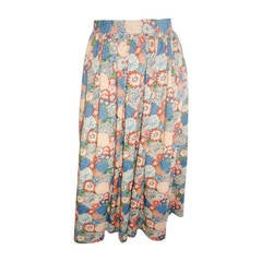 Vintage Yves Saint Laurent YSL Wool floral Midi skirt