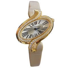 Cartier Lady's Rose Gold and Diamond Delice Wristwatch