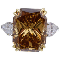 G.I.A. 20.51 Carat Cognac Diamond Solitaire Ring