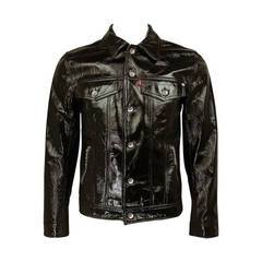 Damien Hirst / Levi/ Warhol Factory Mens 100% Patent Leather Jacket