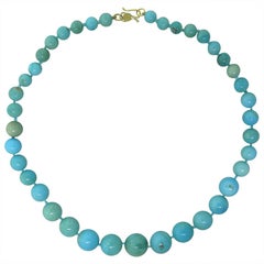 Angela Carrubba Pintaldi Turquoise Bead Gold Necklace