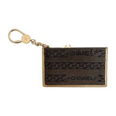 Chanel Gold and Olive Ponyhair Coin Purse