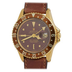 Rolex Yellow Gold GMT-Master Wristwatch Ref 1675 circa 1972