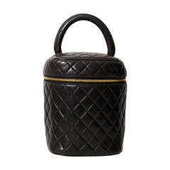 Chanel Vanity Cosmetic Black Quilted Bag