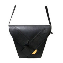 Delvaux Black Trapezium Shoulder Bag
