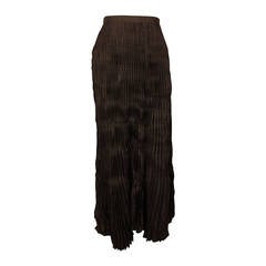 Vintage Issey Miyake 1990s Full Length Crinkled Accordion Pleated Skirt