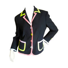 Moschino Black Jacket with Multi Color Trim