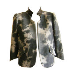 Smythe Tie-Dye Crop Jacket with Leather Collar