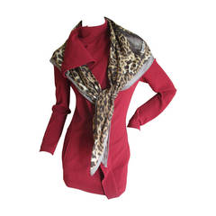 Jean Paul Gaultier Vintage Red Jacket with Leopard Scarf