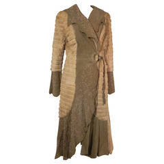 Used Roberto Cavalli Sheared Beaver Maxi Coat with Pearl Embellishment