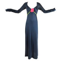 Vintage 1970s Jersey Knit Giorgio St. Angelo Maxi Dress
