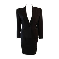 Yves Saint Laurent Wool Mohair Blend Skirt Suit Size 36