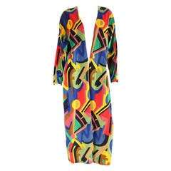 1980's Holly's Harp Velvet Jacket with Cubist Print