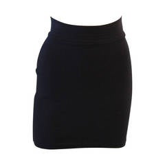 Alaia Classic Navy Stretch Mini Skirt Size M