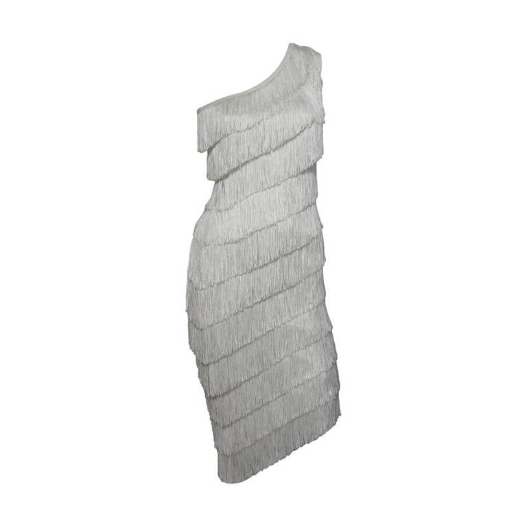 NORMA KAMALI White Fringe Dress