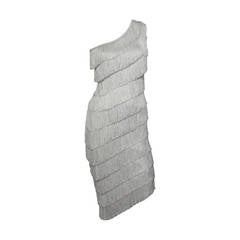 NORMA KAMALI White Fringe Dress