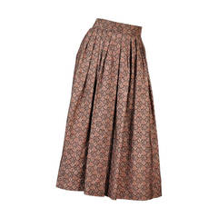 Circa 1977 Yves Saint Laurent Silk Floral Skirt