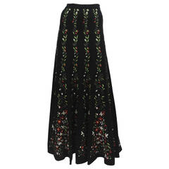 Alaia Floral Knit Maxi Skirt