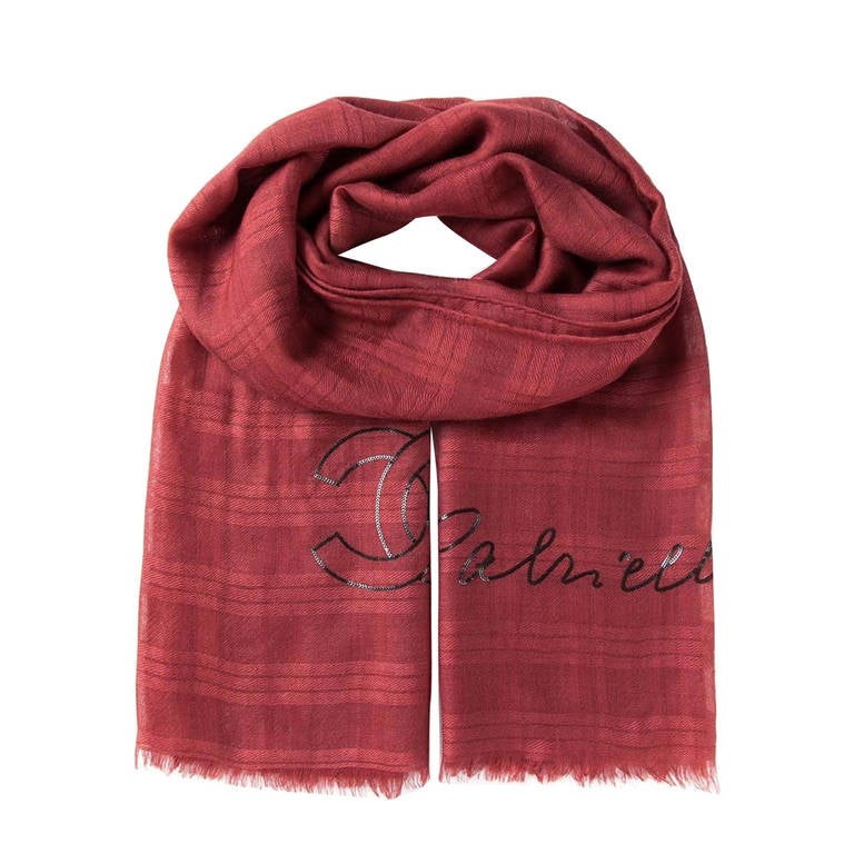 Chanel Vintage Sequin Logo Patterned Scarf