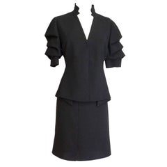 Akris Skirt Suit Uniquely Styled Jacket Detailed Skirt SO Chic 8