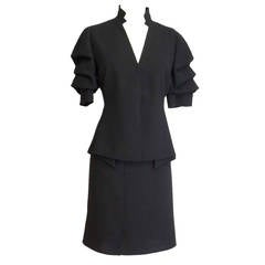 AKRIS Skirt Suit Uniquely Styled Jacket Detailed Skirt SO Chic 8 4