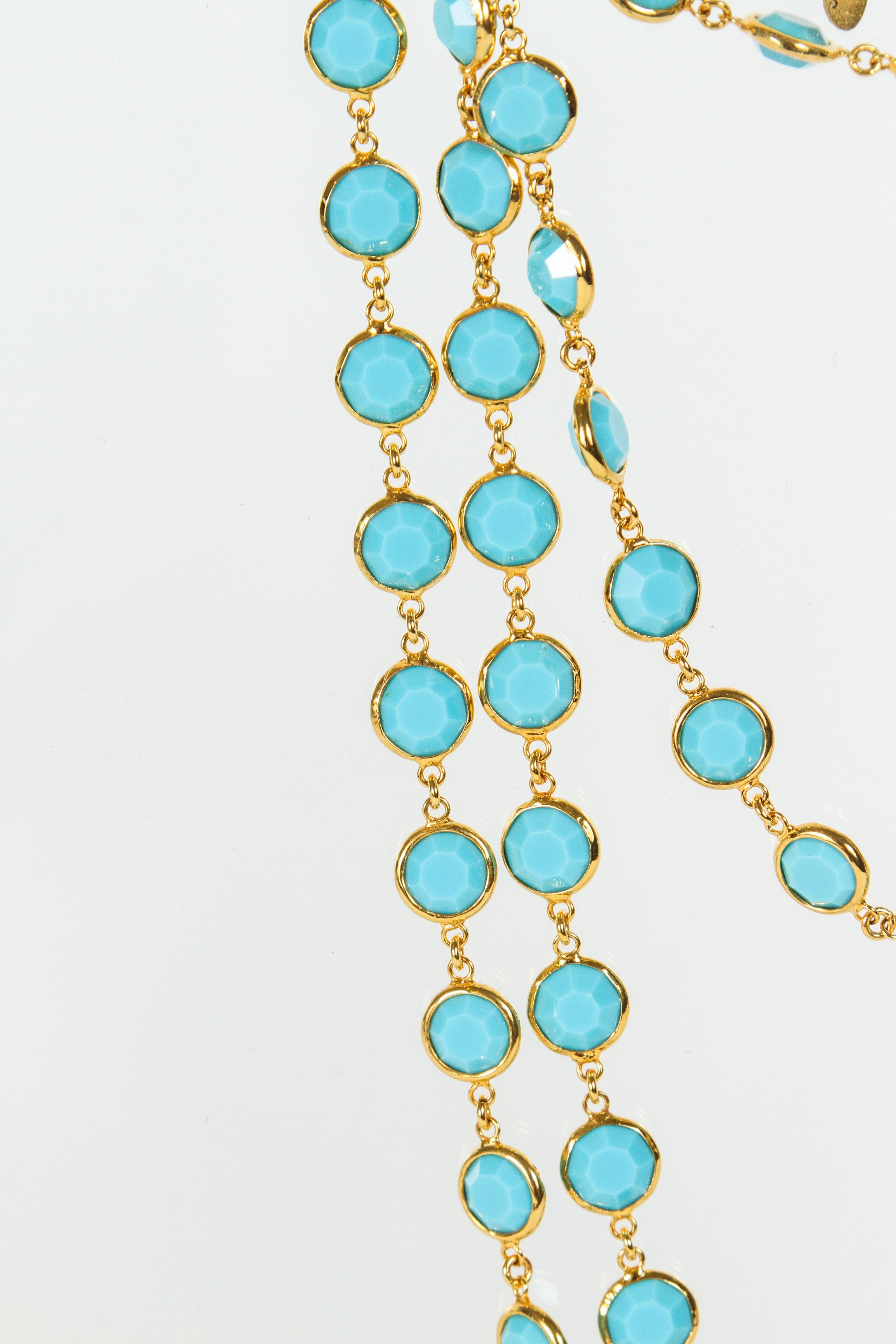 Women's Chanel Sautoir with Faceted Turquoise Stones